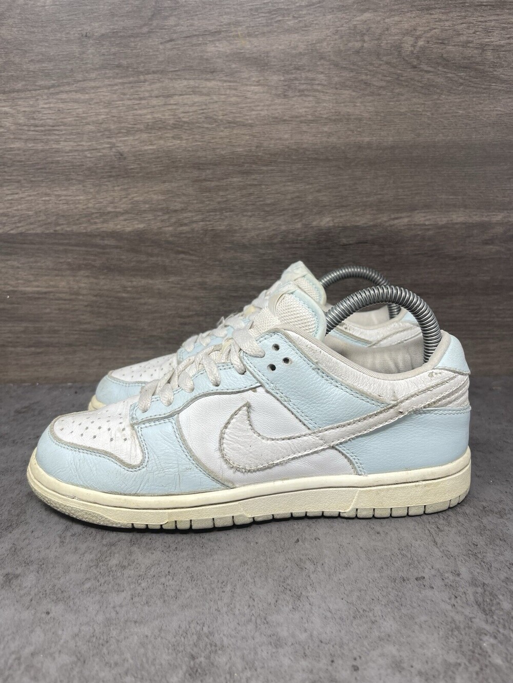 Nike Dunk Low Size 6.5 Mens 8 Womens White Light Blue Leather Retro Sneakers